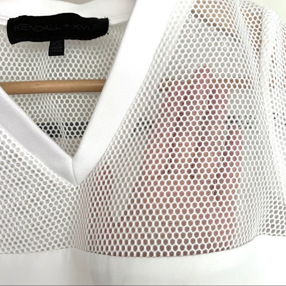 Kendall & Kylie Cropped Football Jersey Mesh Top - Picture 3 of 5